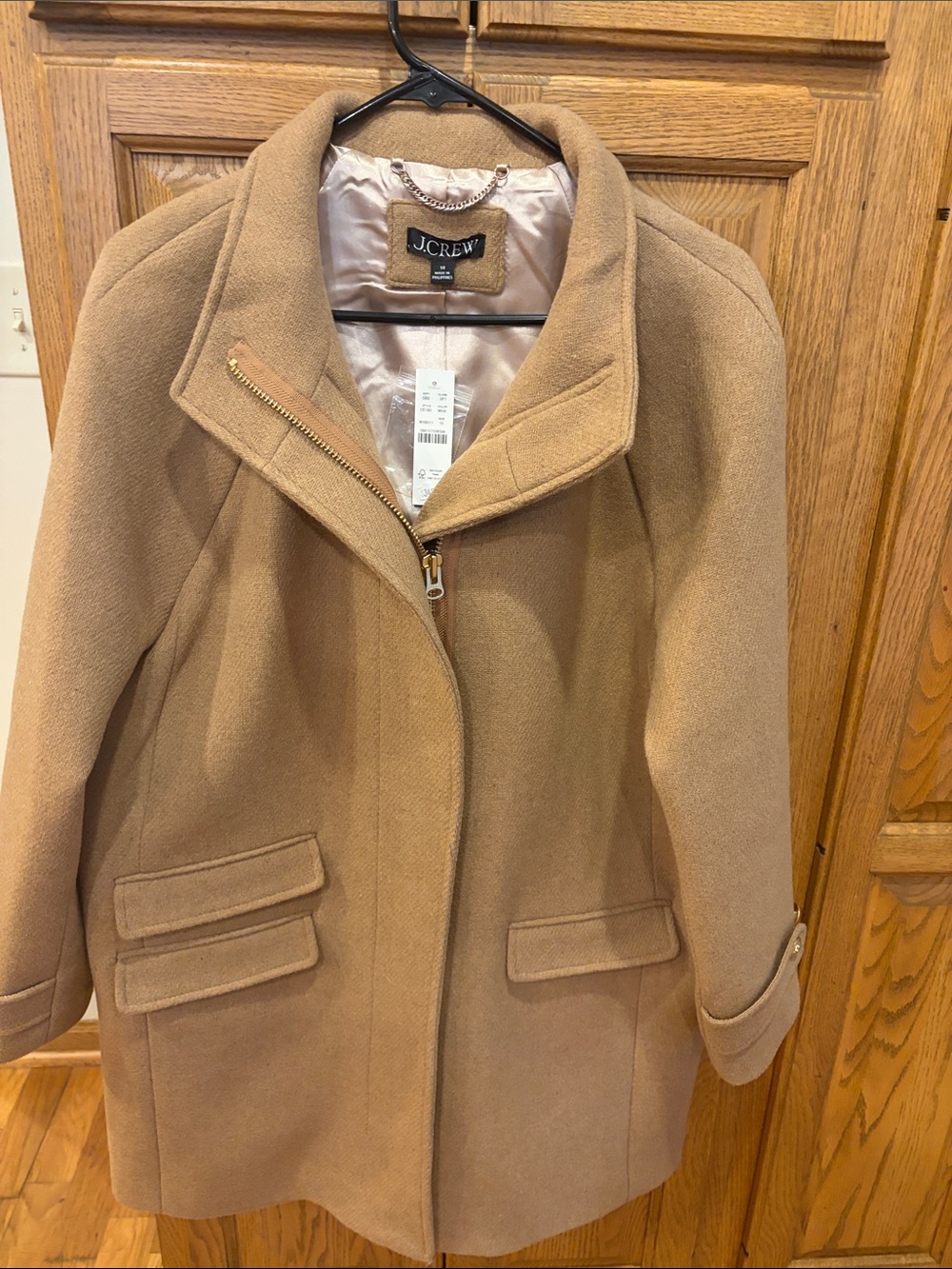 J. Crew Camel Wool-Blend Peacoat